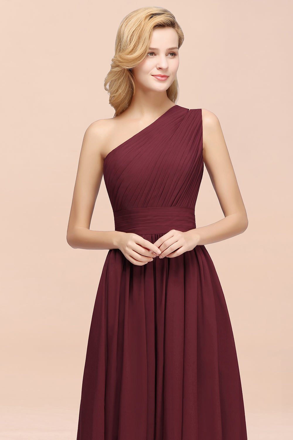 Stylish One-shoulder Sleeveless Long Junior Bridesmaid Dresses Affordable-Babyonlines