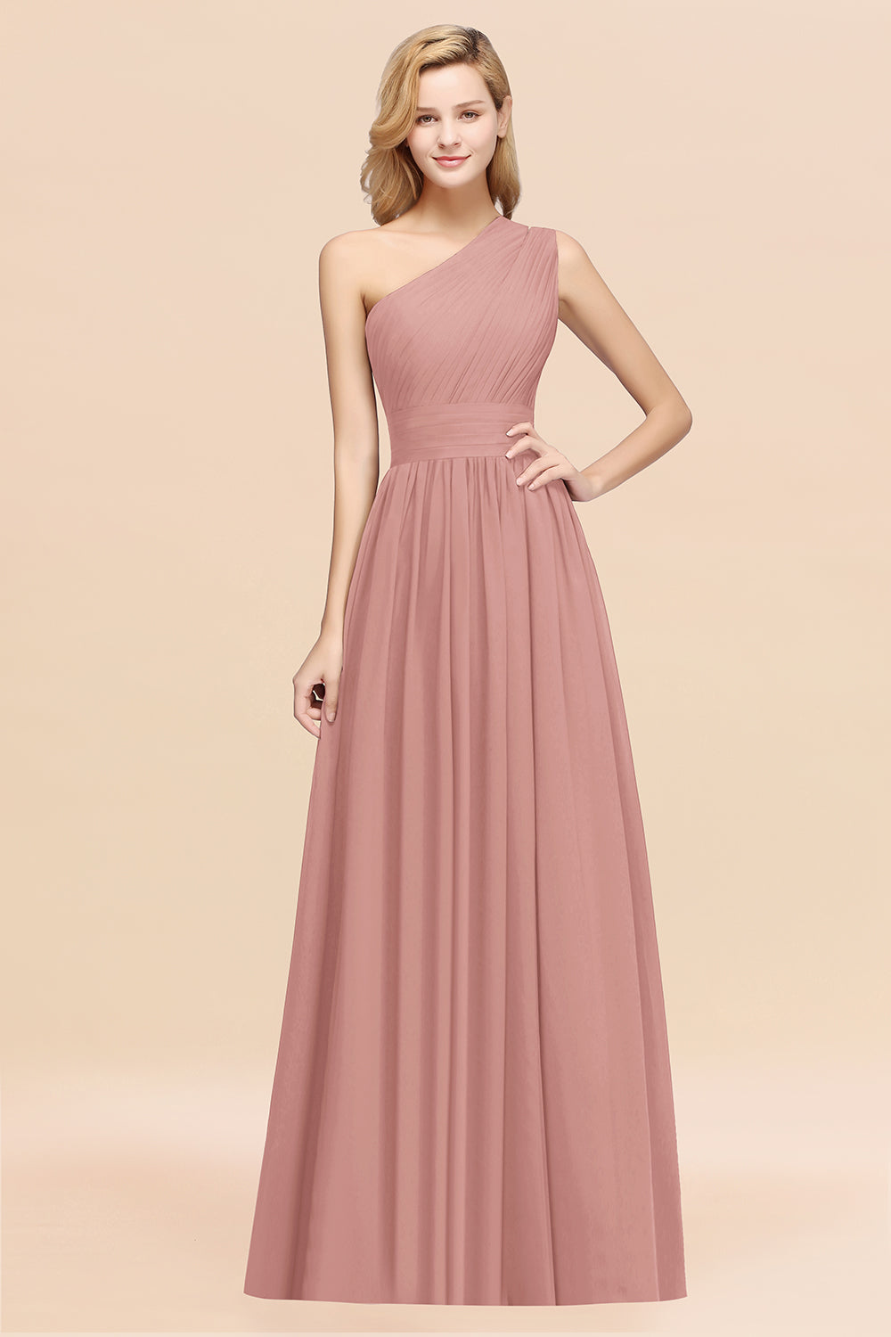 Stylish One-shoulder Sleeveless Long Junior Bridesmaid Dresses Affordable-Babyonlines