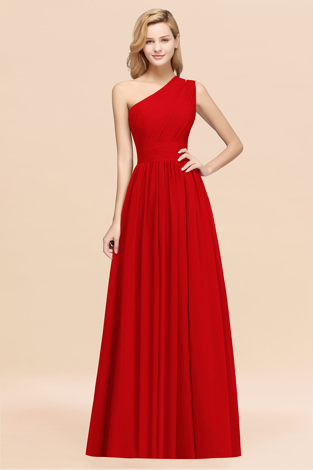 Stylish One-shoulder Sleeveless Long Junior Bridesmaid Dresses Affordable-Babyonlines