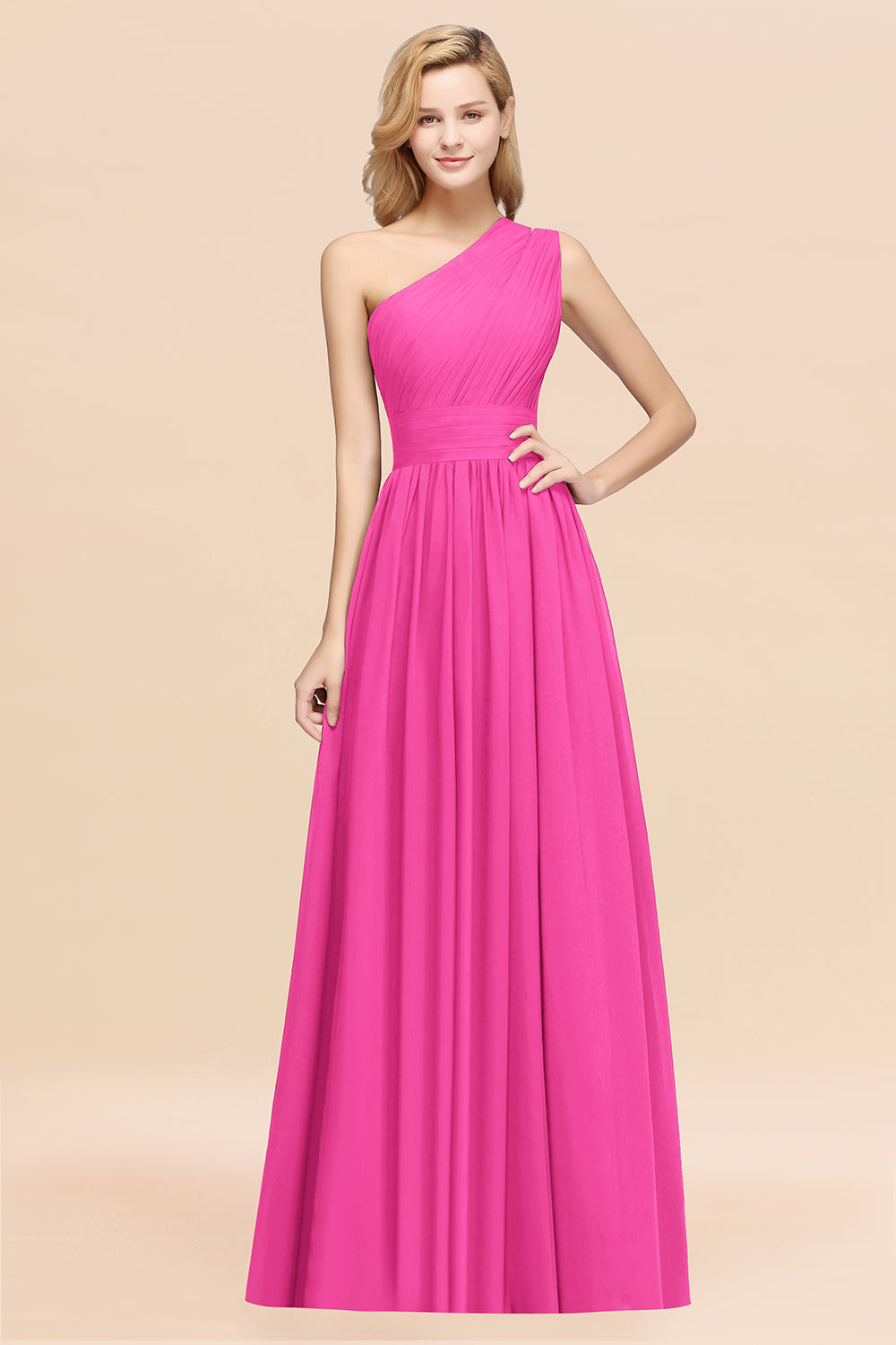 Stylish One-shoulder Sleeveless Long Junior Bridesmaid Dresses Affordable-Babyonlines