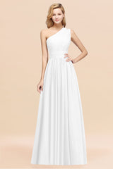 Stylish One-shoulder Sleeveless Long Junior Bridesmaid Dresses Affordable-Babyonlines