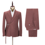 Stylish Two-Piece Groom and Groomsmen Suit with Peaked Lapel