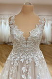 Sweetheart A-Line Wedding Dress with Tulle Ruffles and Lace Appliques