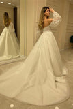 Sweetheart Bubble Sleeve Tulle Wedding Dress with Lace