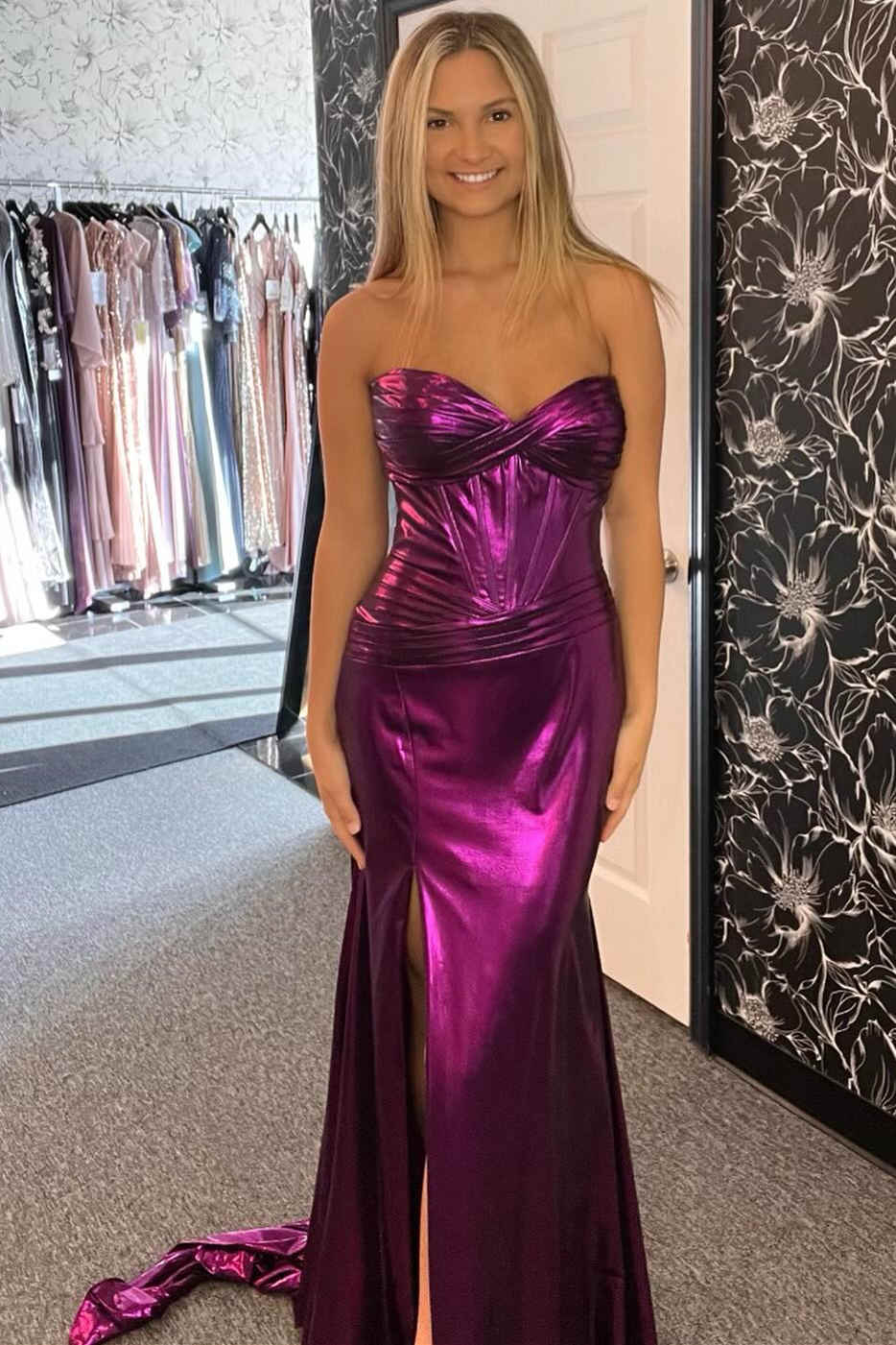 Sweetheart Corset Mermaid Prom Dress with Slit