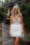 Sweetheart Feather Skirt Lavender Tight Homecoming Dress