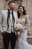 Sweetheart Long Sleeve Lace Mermaid Wedding Dress