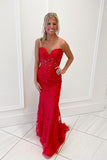 Sweetheart Mermaid Long Prom Dress with Lace Appliques