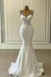 Sweetheart Mermaid Wedding Dress with Lace Appliques and Detachable Train