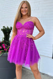 Sweetheart Red Lace Corset A-Line Homecoming Dress