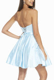 Sweetheart Short Light Sky Blue Homecoming Dress