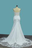 Sweetheart Spaghetti Strap Floor-Length Mermaid Wedding Dress with Lace