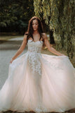 Sweetheart Tulle A-Line Wedding Dress with Lace Appliques