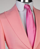 Three-Piece Pink Wedding Suit for Groom with Peaked Lapel