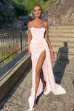 Velvet Off-the-Shoulder Beads Split Mermaid Prom Dress with Ruffles