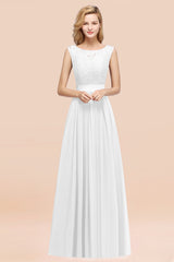 Vintage Sleeveless Lace Bridesmaid Dresses Affordable Chiffon Wedding Party Dress Online-Babyonlines