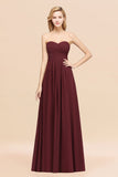 Vintage Sweetheart Long Grape Affordable Bridesmaid Dresses Online-Babyonlines