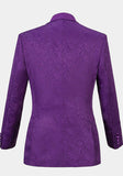 Violet Wedding Guest Suit - Classic Jacquard, Three Pieces