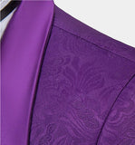 Violet Wedding Guest Suit - Classic Jacquard, Three Pieces