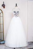 White Off-the-Shoulder Cut Mirror Sequin A-Line Prom Dress