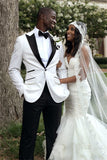 White Peaked Lapel Groom Tailcoats Wedding Suit for Men