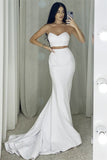 White Two-Piece Mermaid Prom Dress