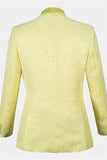 Yellow Jacquard Morning Suit - Three Pieces Notch Collar