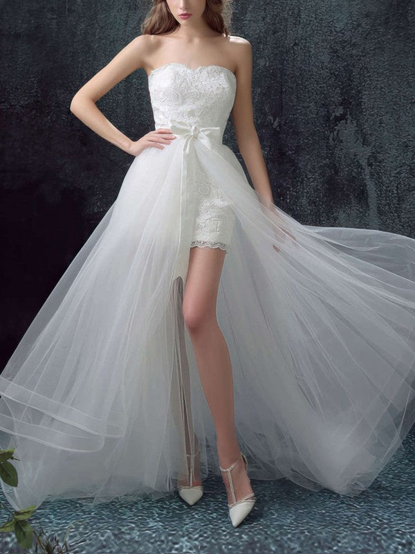 A-line Organza Wedding Dresses With Appliques Lace