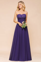 Affordable Sweetheart Sequins Regency Bridesmaid Dress with Pleats-Babyonlines