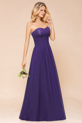 Affordable Sweetheart Sequins Regency Bridesmaid Dress with Pleats-Babyonlines