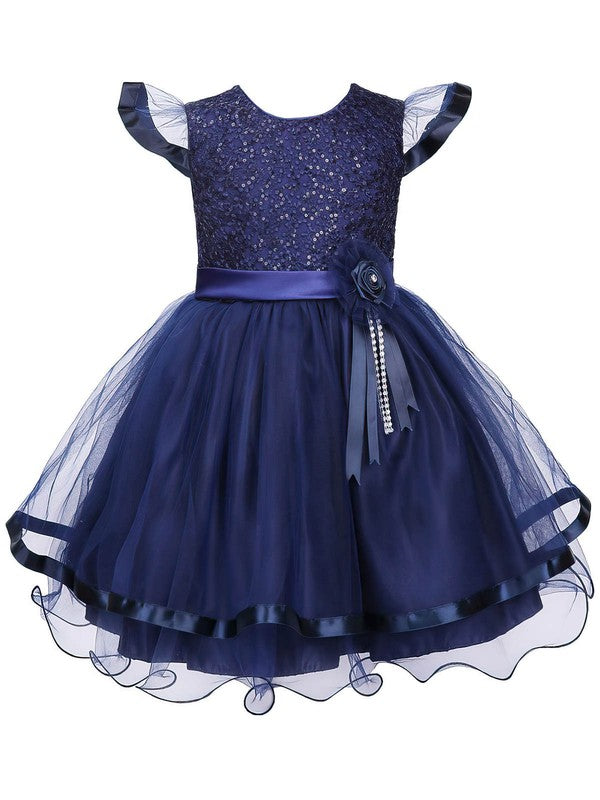 Beautiful A-line Scoop Neck Tulle Sashes / Ribbons Ankle-length Flower Girl Dresses