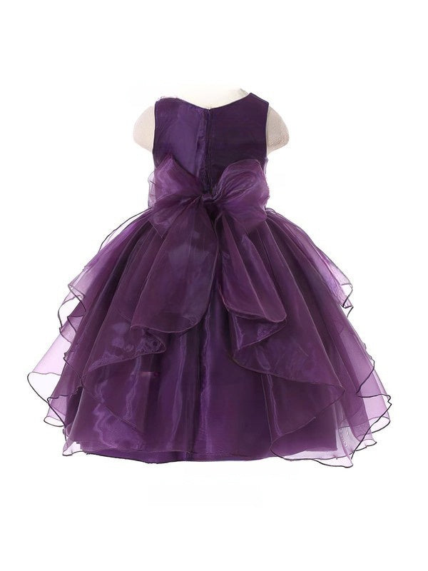 Beautiful Flower Girl Dresses with Scoop Neck and Organza Floor-length Sashes / Ribbons