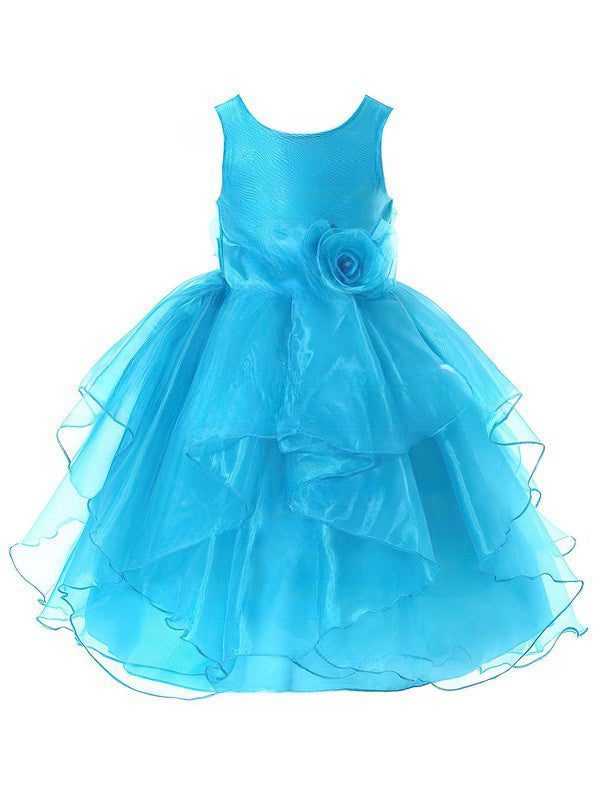 Beautiful Flower Girl Dresses with Scoop Neck and Organza Floor-length Sashes / Ribbons