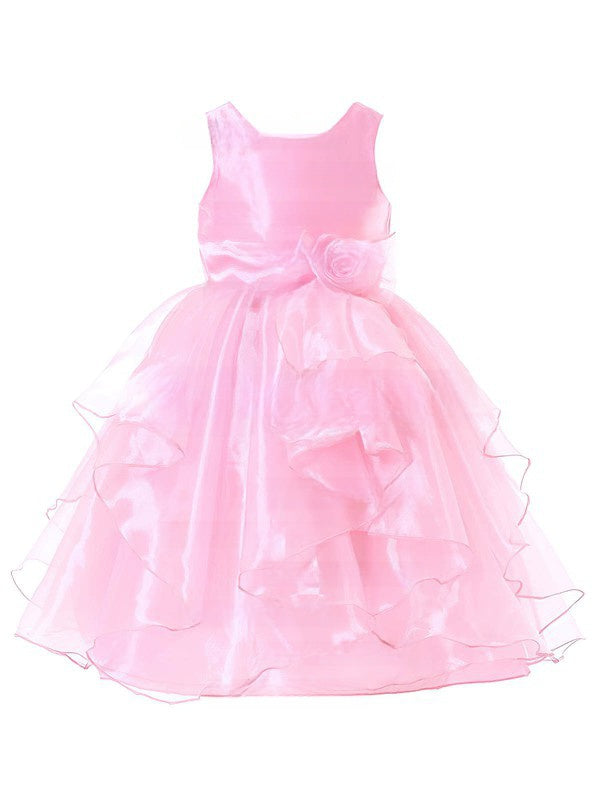 Beautiful Flower Girl Dresses with Scoop Neck and Organza Floor-length Sashes / Ribbons