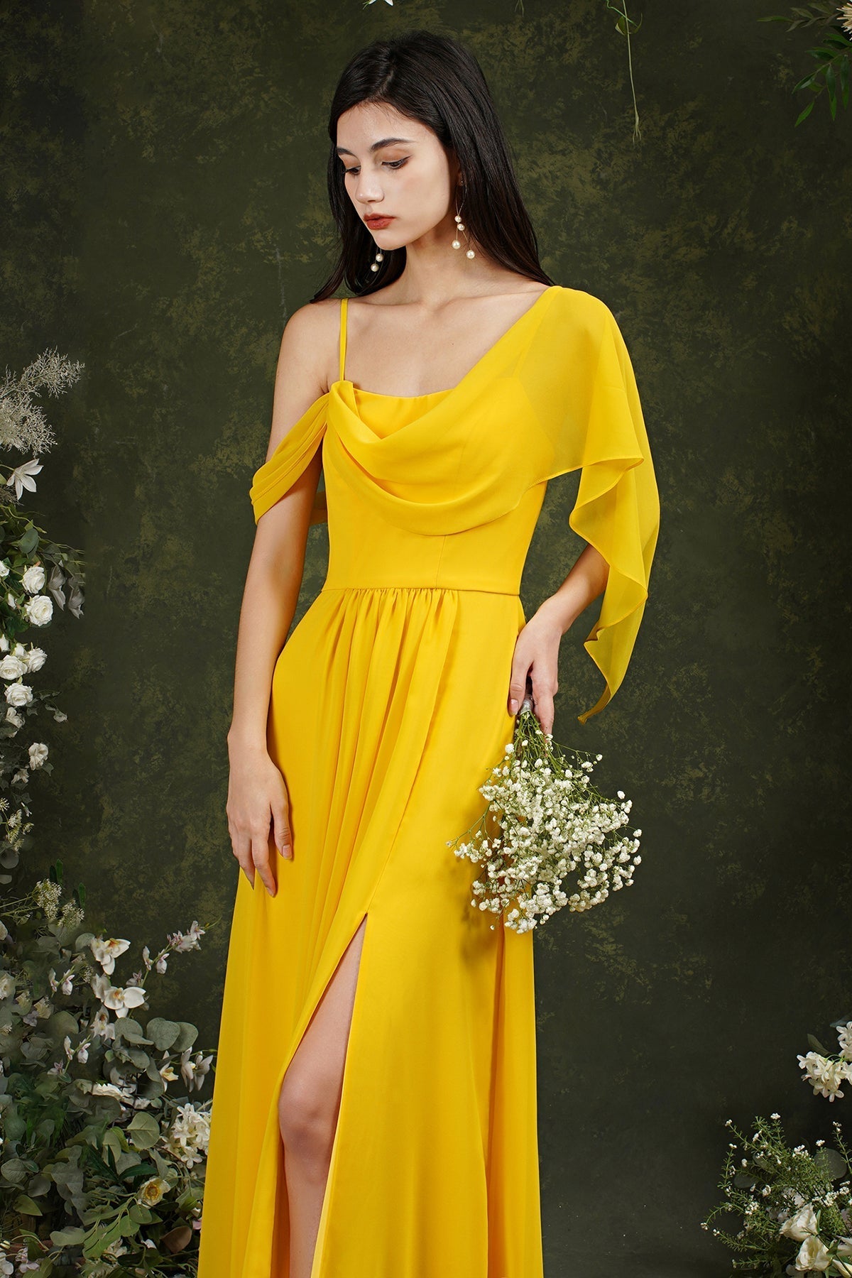 Bridesmaid Dress Side Split Long Chiffon-Babyonlines