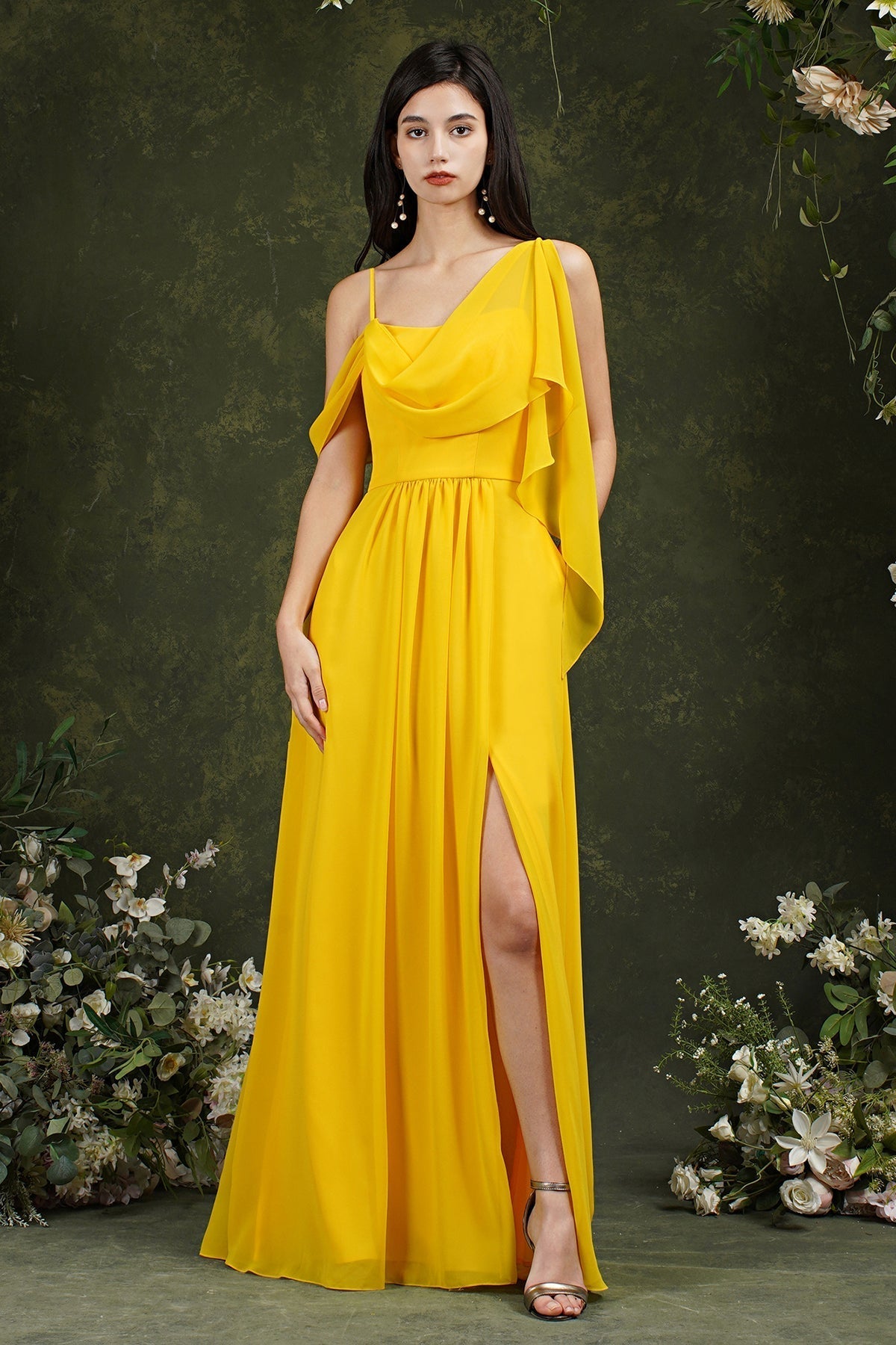 Bridesmaid Dress Side Split Long Chiffon-Babyonlines