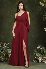 Bridesmaid Dress Side Split Long Chiffon-Babyonlines