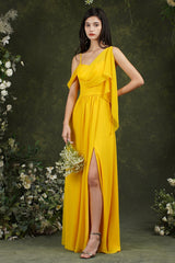 Bridesmaid Dress Side Split Long Chiffon-Babyonlines