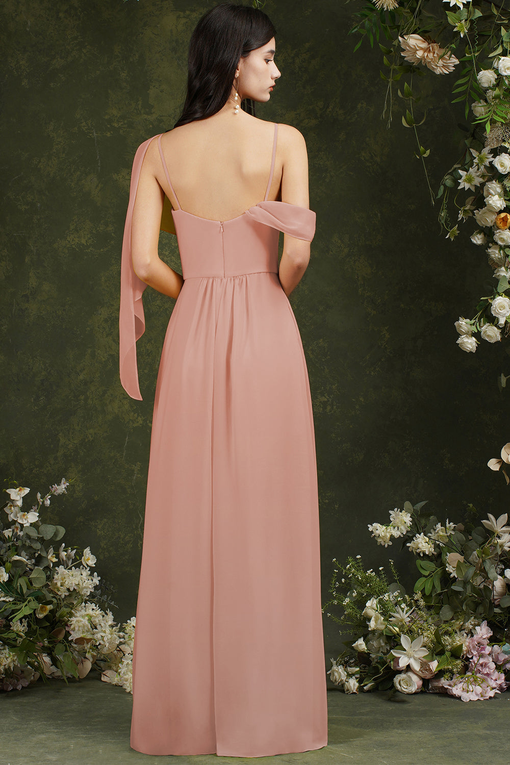 Bridesmaid Dress Side Split Long Chiffon-Babyonlines