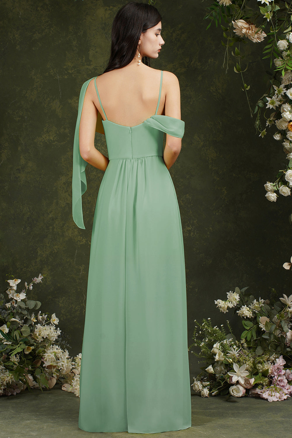 Bridesmaid Dress Side Split Long Chiffon-Babyonlines