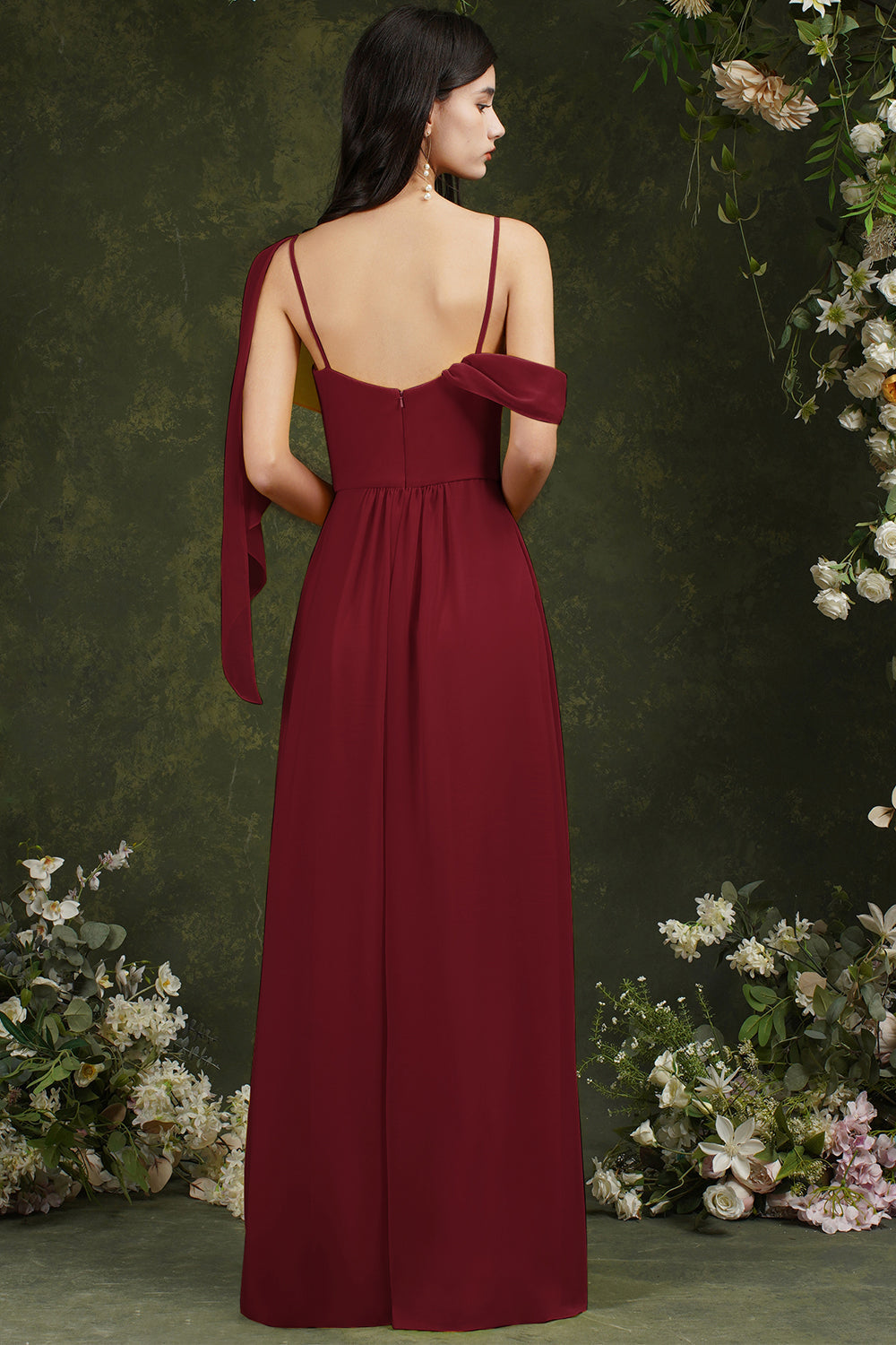 Bridesmaid Dress Side Split Long Chiffon-Babyonlines