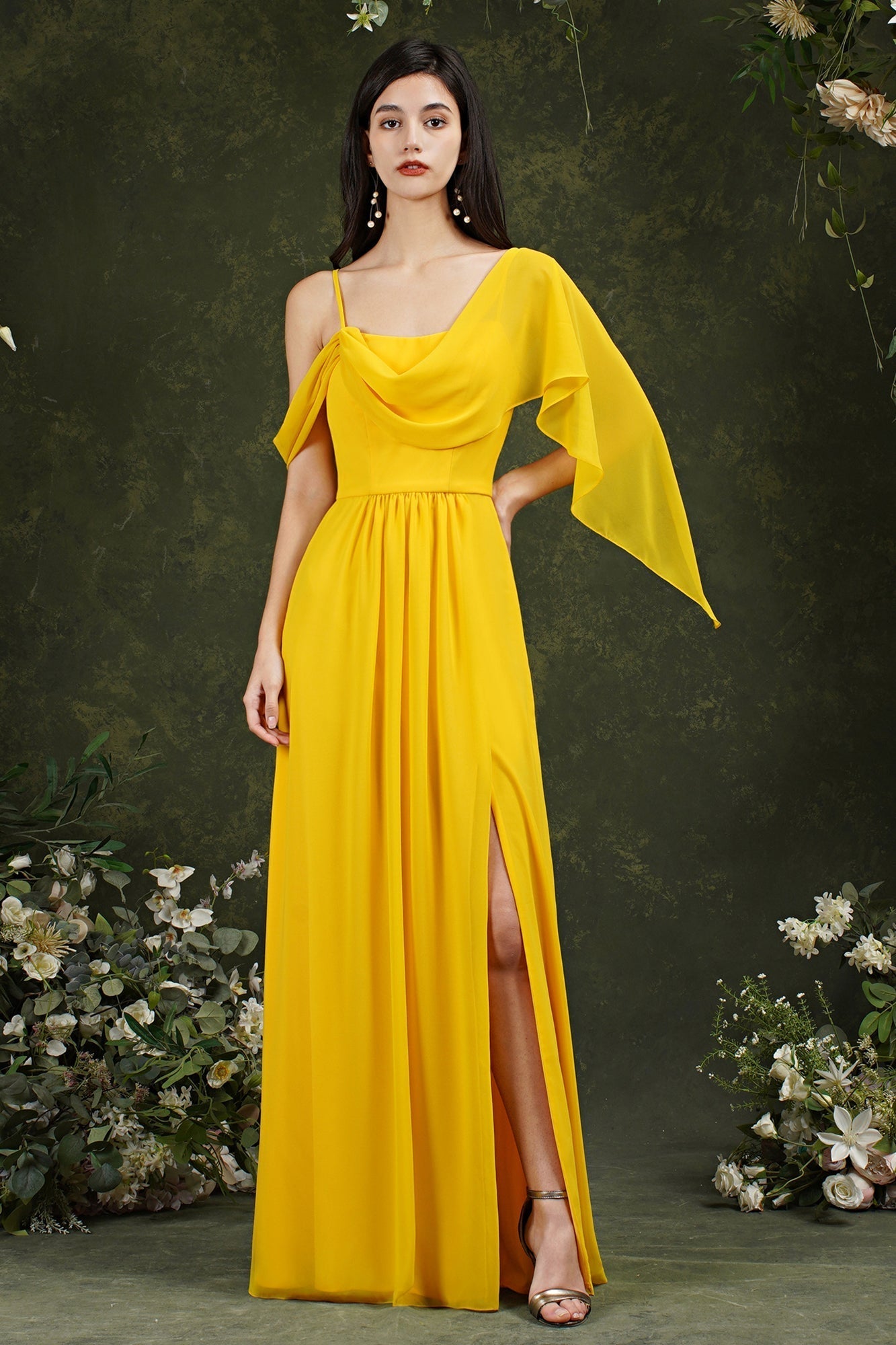 Bridesmaid Dress Side Split Long Chiffon-Babyonlines