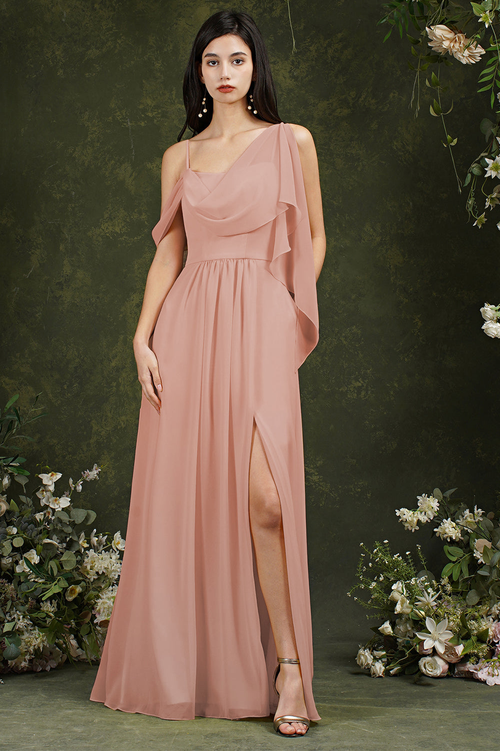 Bridesmaid Dress Side Split Long Chiffon-Babyonlines