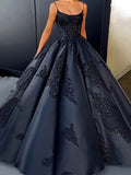 Elegant Embroidered Prom Dress with Satin Square Neckline and Floor-length Skirt