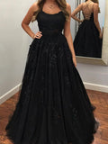 Gorgeous Lace Prom Dress - Ball Gown/Princess Sweep Train Scoop Neck Tulle Appliques