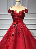 Gorgeous Off-the-Shoulder Tulle Ball Gown/Princess Prom Dress