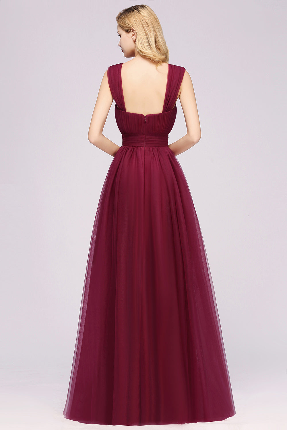 Gorgeous Sweetheart Straps Ruffle Burgundy Bridesmaid Dresses Online-Babyonlines