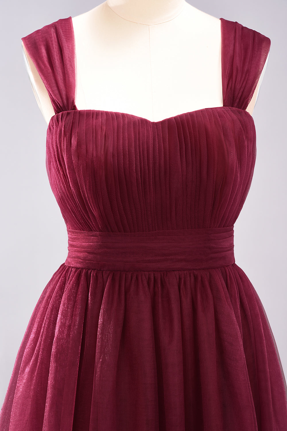 Gorgeous Sweetheart Straps Ruffle Burgundy Bridesmaid Dresses Online-Babyonlines