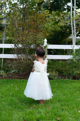 Lace Flower Girl Dresses - Ball Gown Scoop Neck Tulle Tea-length