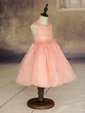 Organza Ball Gown Ruffles Flower Girl Dresses with Scoop Neck and Ankle-length